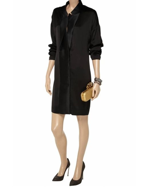 Stella McCartney Black Satin Tuxedo Dress
