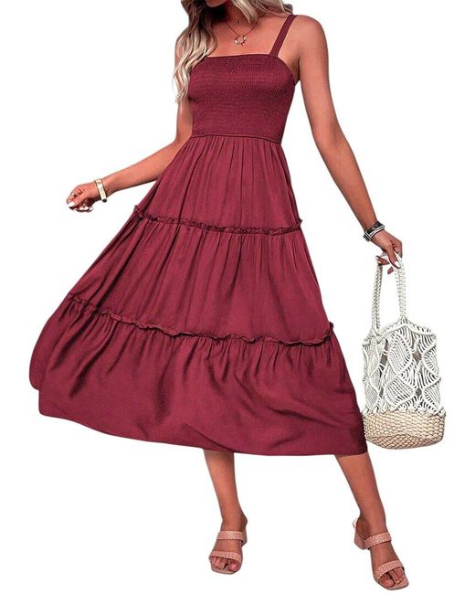 Kayla Paris Women's Red Midi Dress