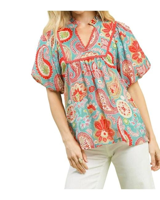 Umgee Multicolor Resort Ready Blouse