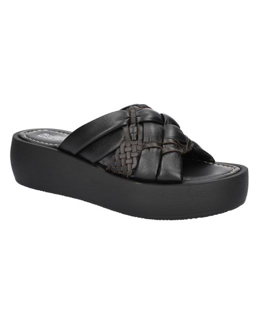Bella Vita Black Ned-italy Leather Slip On Platform Sandals
