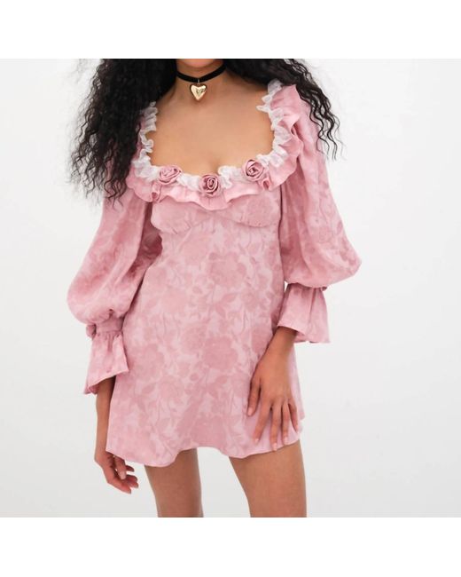 For Love & Lemons Pink Rosalia Mini Dress