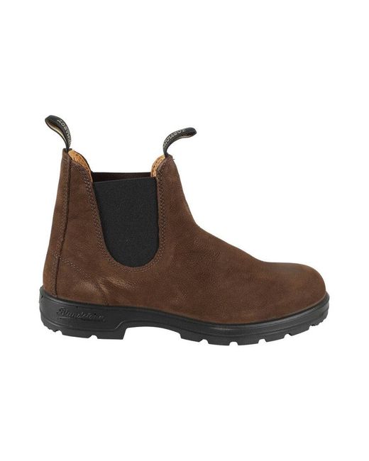 Blundstone Brown Classic Nubuck Boots With Side Elastics for men