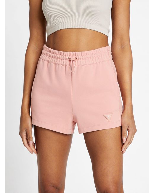 Guess Factory Pink Quinn Textured Shorts