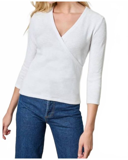 Lilla P White Surplice Sweater