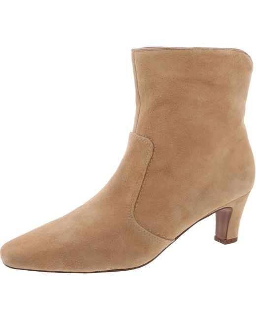 Franco Sarto Brown Alexandria Suede Square Toe Booties