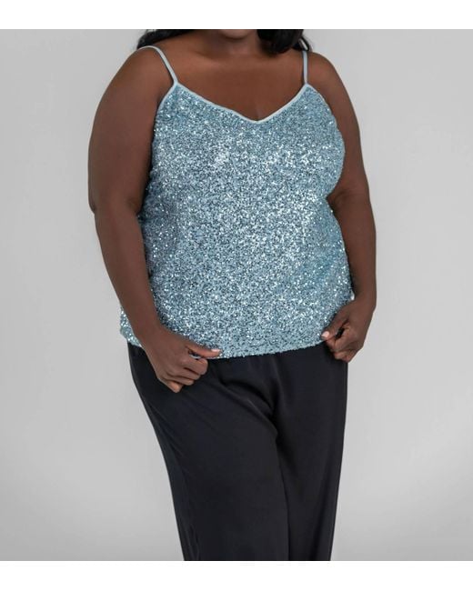 Never Fully Dressed Blue Sequin Top