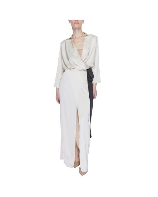 Sandro Ferrone Natural Polyester Long Dress