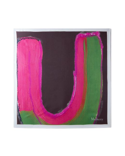 Mulberry Pink Hand-painted Letter Square for men