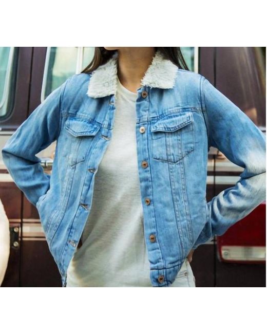 Thread & Supply Sherpa Lined Denim Jacket in Blue Lyst