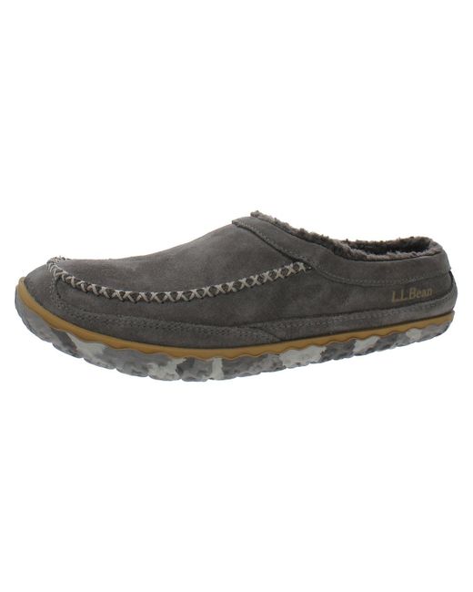 L.L. Bean Black Cushioned Footbed Scuff Slippers for men