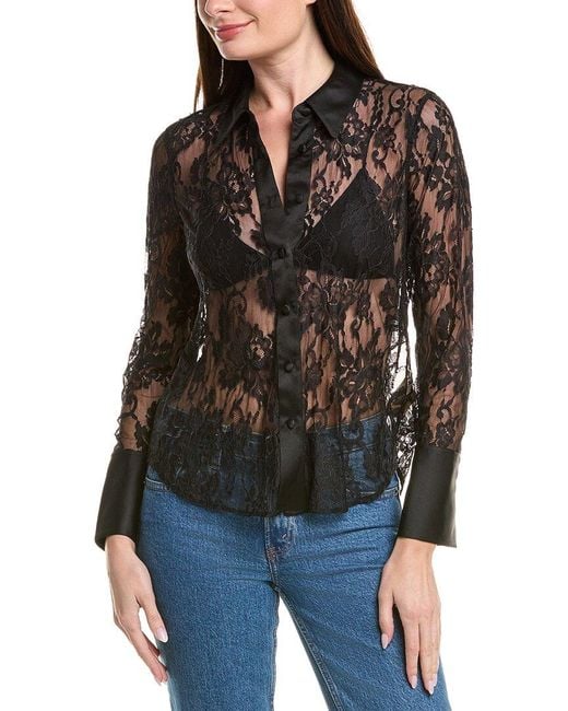 L'Agence Black Reims Lace Blouse