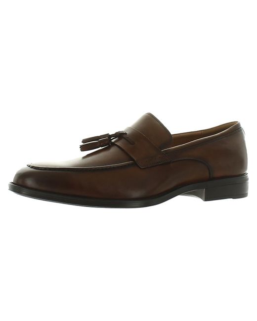 Florsheim Brown Amelio Tassel Leather Slip On Loafers for men
