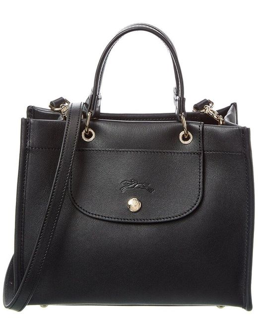 Longchamp Black Cabas Small Leather Handbag