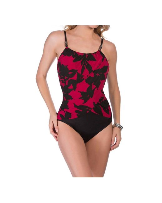 Magicsuit Lisa High Neck Underwire One Piece Swimsuit in Red | Lyst