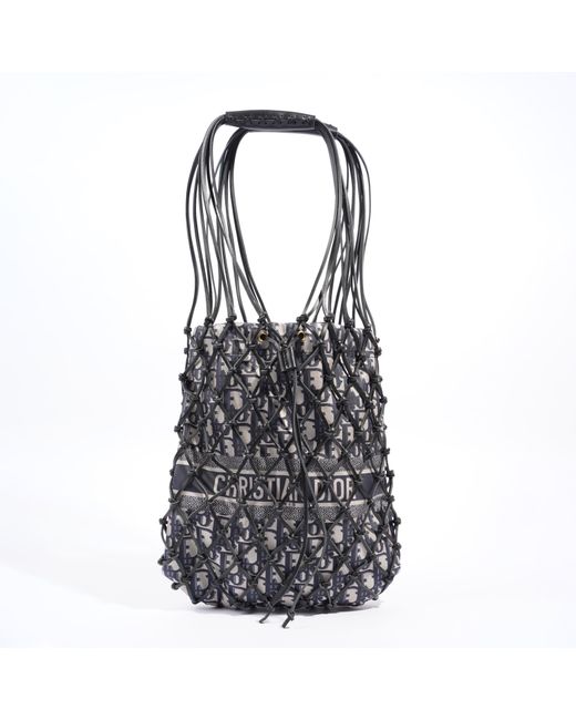 Dior Black Net Tote Oblique / Calfskin Leather