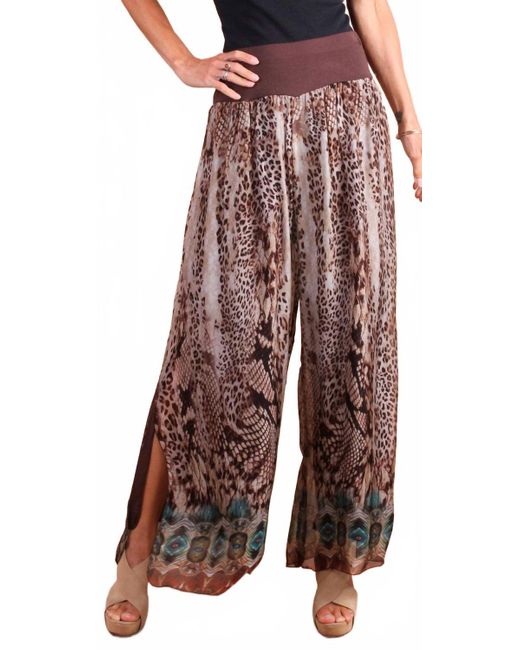 Gigi Moda Metallic Jasmin Boho Slit Pant