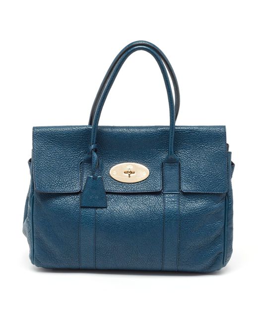 Mulberry Blue Teal Leather Bayswater Satchel