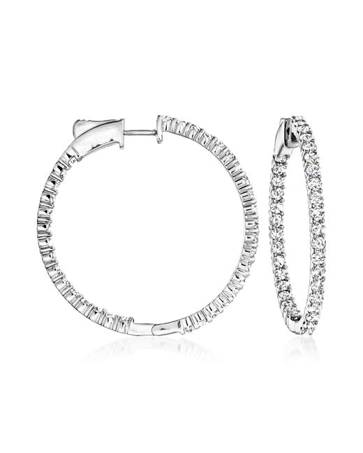 Ross-Simons Metallic Diamond Inside-outside Hoop Earrings