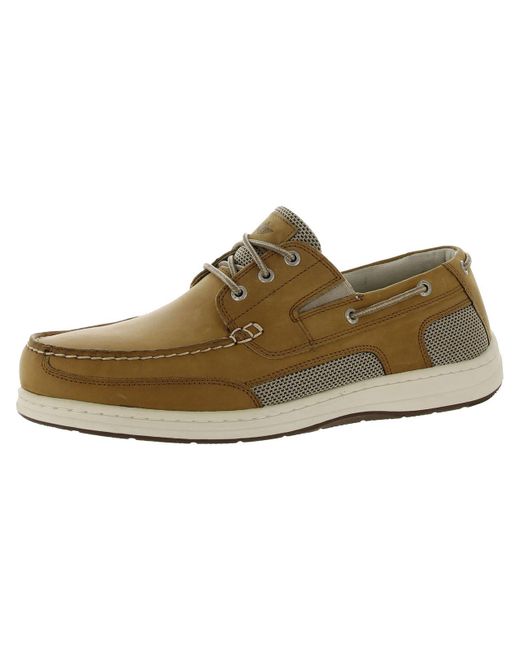 Dockers Brown Beacon Leather Lace-up Boat Shoes for men