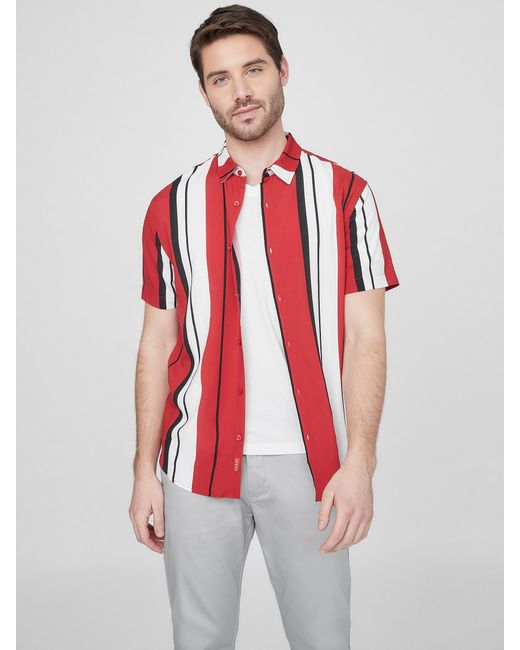 Striped guess shirt men cheap