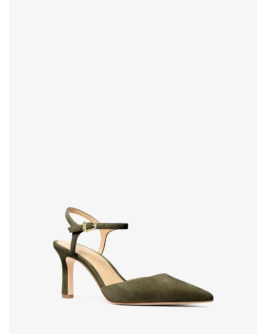 Michael Kors Metallic Amara Suede Slingback Pump