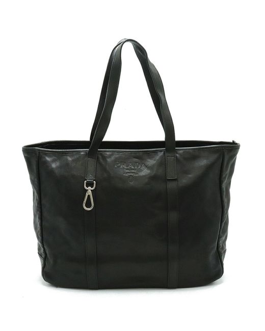 Prada Black Leather Tote Bag (pre-owned)