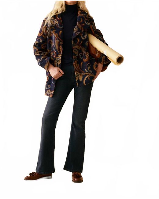Iris Setlakwe Black Tapestry Caban Coat