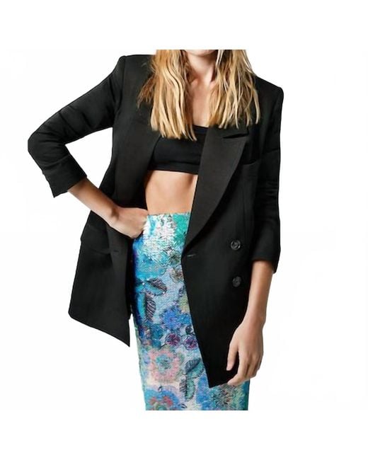 Smythe Black Oversized Double Breasted Button Front Blazer