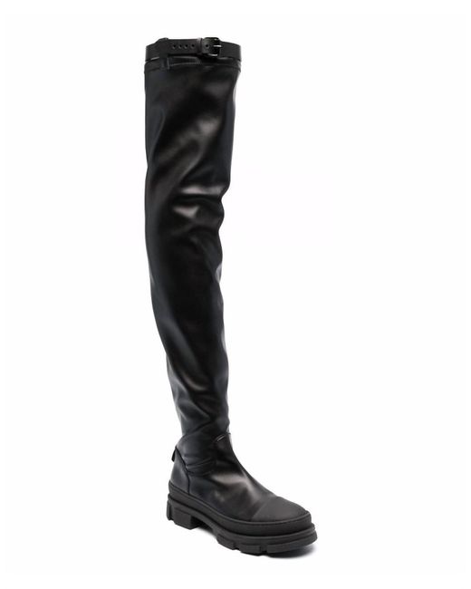 Philosophy Di Lorenzo Serafini Black Belted Thigh-length Leather Boots