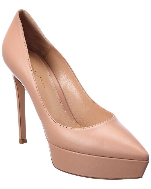 Gianvito Rossi Dasha 85 Leather Platform Pump in Pink Lyst