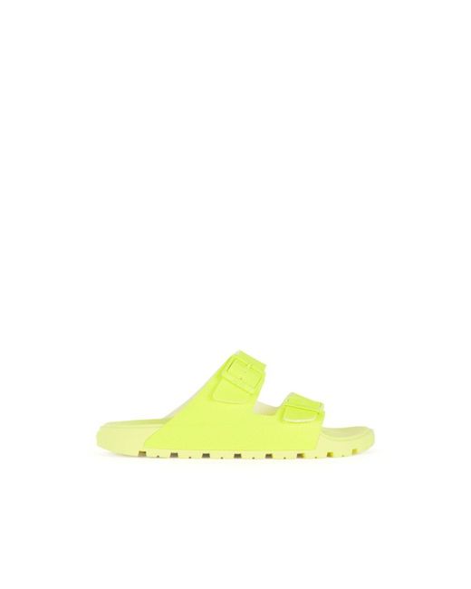 yellow double strap sandals