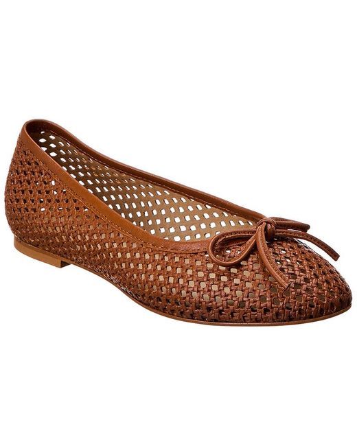 M by Bruno Magli Brown Janina Leather Flat