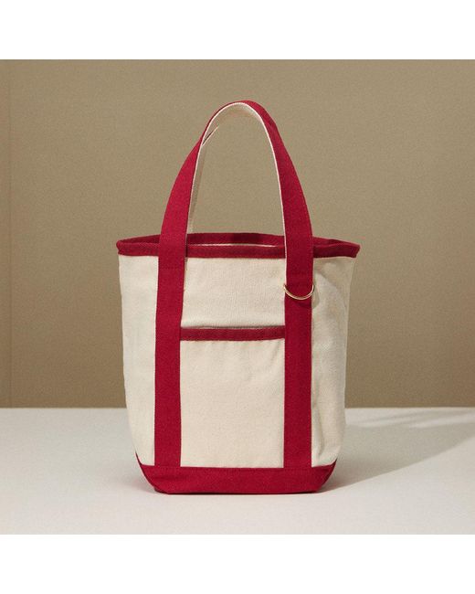 Fashnzfab Red Small Multi Purpose Canvas Tote Bag