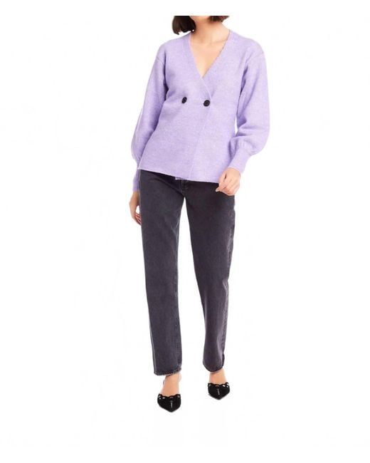 Fifteen Twenty Purple Lucy Long Sleeve V-Neck Cardigan