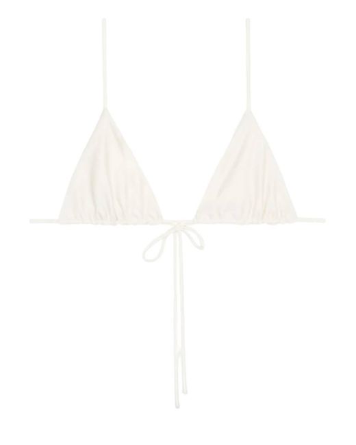 Mikoh Swimwear White Oska Thin String Triangle Bikini Top