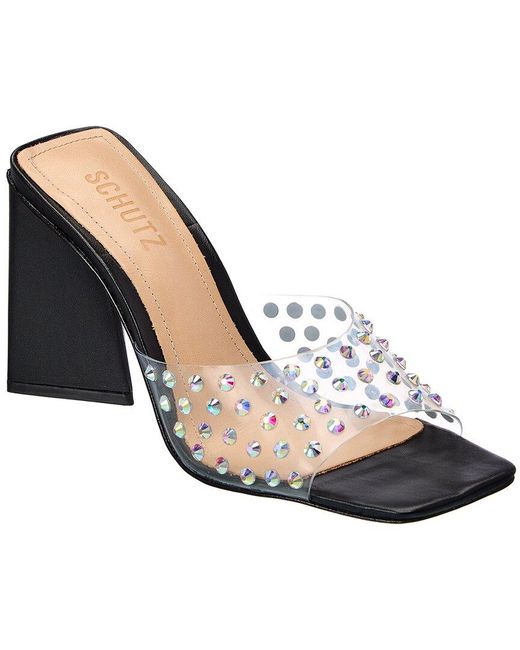Schutz Lizah Crystal Sandal in Black - Save 20% | Lyst