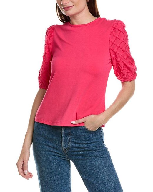 Nanette Lepore Red Camila Knit Top