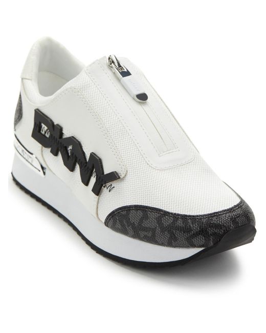 DKNY White Mareesa Faux Suede Lifestyle Casual And Fashion Sneakers