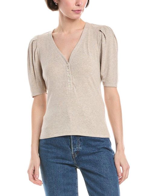 FRAME Blue Ruched Henley