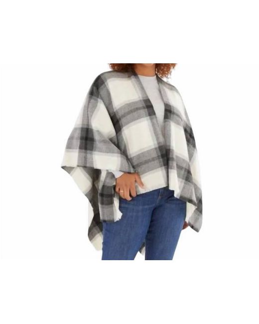 Kensie Gray Plaid Wrap
