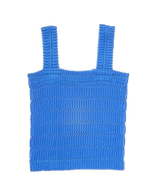 Vintage Havana Blue Seamless Crinkle Square Neck Tank