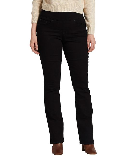 Jag Jeans Black Petites Paley Mid-rise Pull On Bootcut Jeans