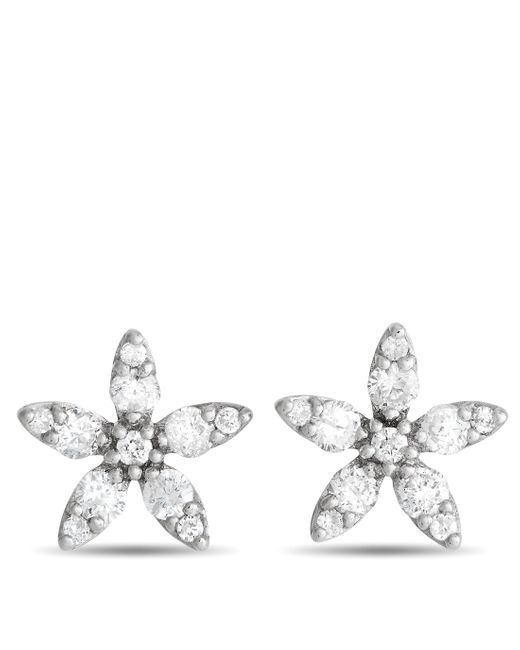 Non-Branded White Lb Exclusive 14k Gold 0.60ct Diamond Flower Earrings Er28578-w
