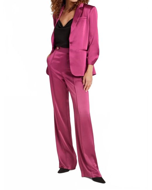 Cinq À Sept Pink Rainer Mid Rise Wide Leg Pant