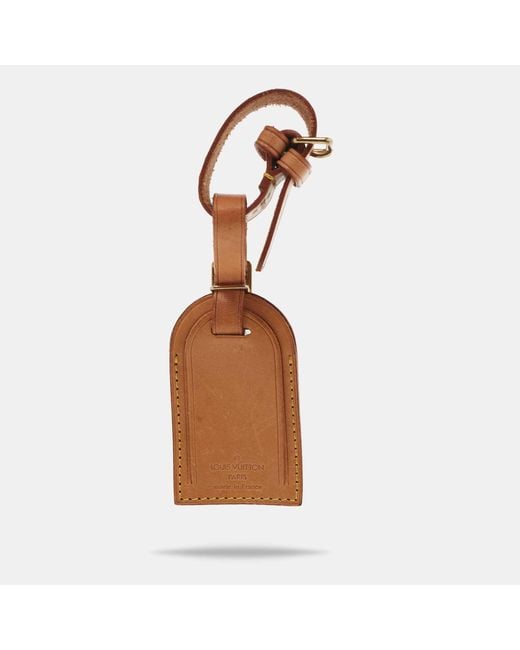 Louis Vuitton Brown Vachetta Leather luggage Name Tag & Strap Holder