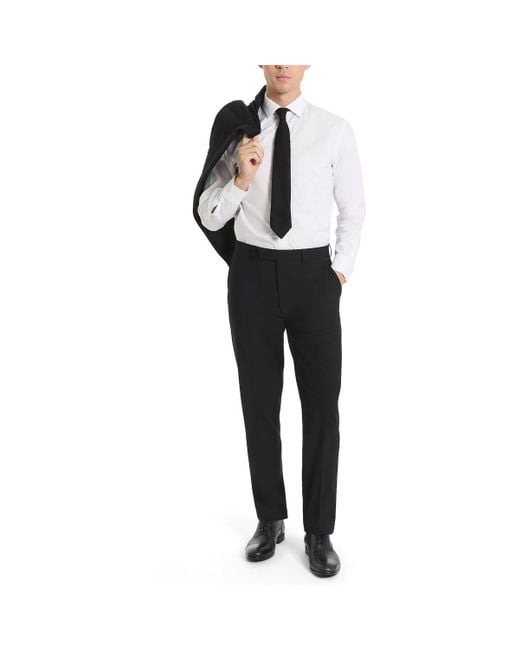 Calvin Klein Black Jace Wool Dress Pants for men