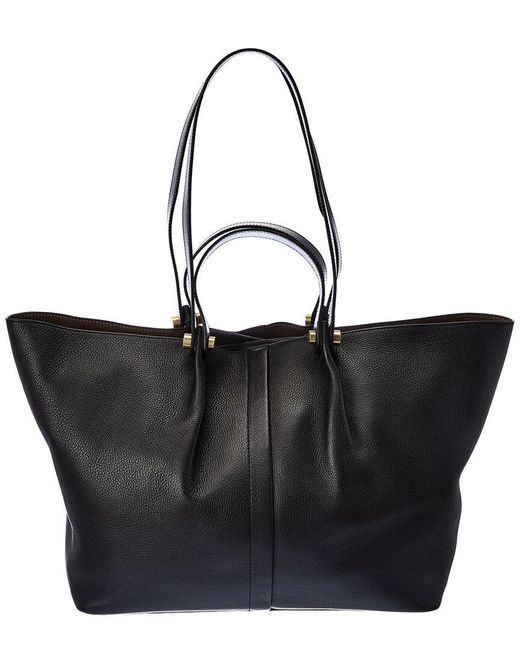 AllSaints Allington E/w Leather Tote in Black Lyst