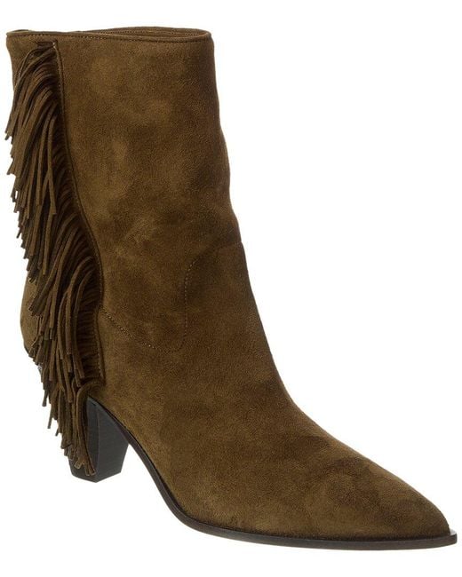 Aquazzura Brown Marfa 70 Suede Bootie