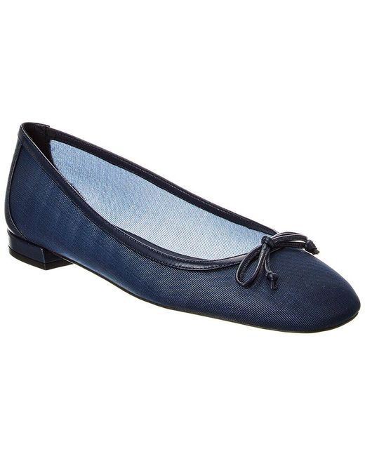 Stuart Weitzman Blue Arabella Mesh & Leather Ballet Flat