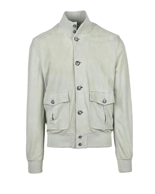 Volfagli Gray Rinaldo Leather Jacket for men